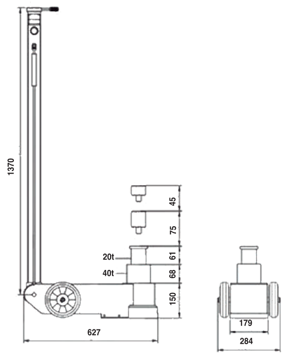 Gato Oleoneumatico S40-2EL 40T/20T - Imagen 2